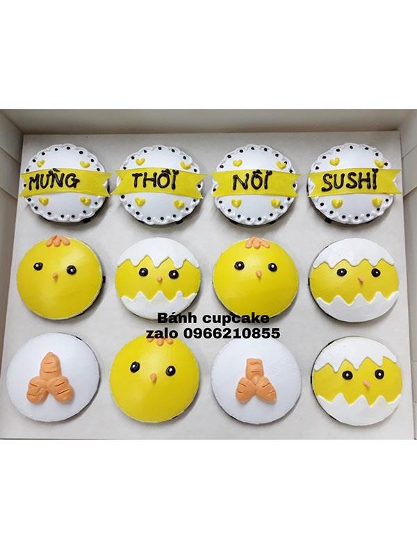 Bánh Cupcake Hình Gà Con Dễ Thương