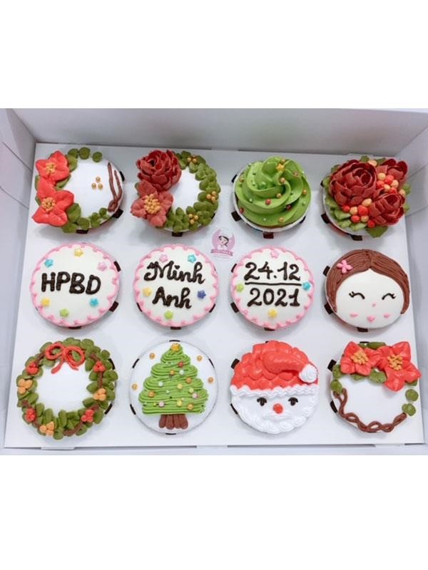 Bánh Cupcake Sinh Nhật chủ đề Giáng Sinh